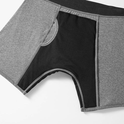 Inside view of Holdfast boxers showing the black absorbent panel